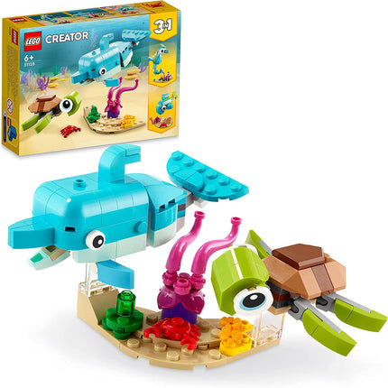 LEGO Creator 3 w 1 Delfin i żółw ze zwierzętami morskimi 31128